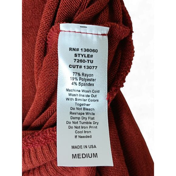 New Project Social T Los Angeles Rust Red Dolman Sleeve Sweater Women’s Medium - Picture 12 of 12